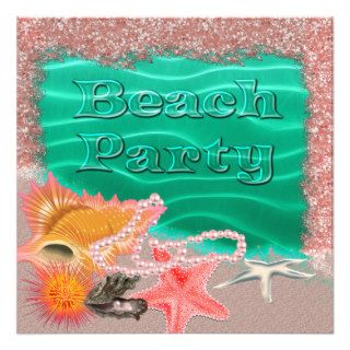 Beach Party  Invitation