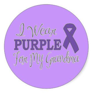 I Wear Purple For My Grandma (Purple Ribbon) Round Sticker