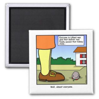 Gulliver and the Kidney Stone Cartoon Refrigerator Magnet