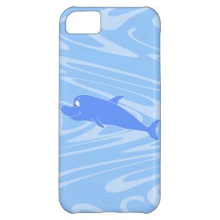 Blue Dolphin on Wavy Pattern. iPhone 5C Cover
