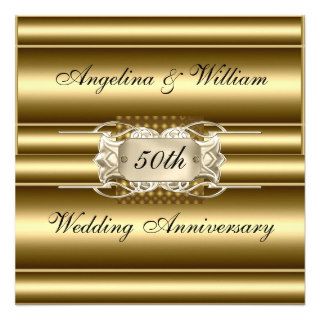 Gold  Wedding Anniversary Invitation Announcement Personalized Announcements