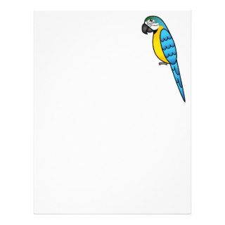 Blue And Yellow Cartoon Macaw Parrot Bird Letterhead