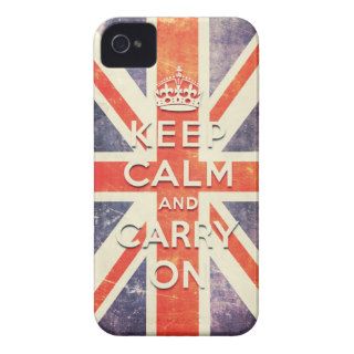 Vintage Union Jack flag keep calm and carry on iPhone 4 Case Mate Cases