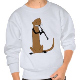 Otter Playing the Clarinet Pullover Sweatshirts