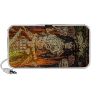 Vintage Japanese samurai Warrior skeleton flames iPhone Speaker