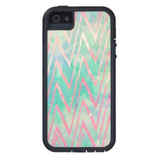 Pink Turquoise Watercolor Zigzag Chevron Pattern iPhone 5 Covers