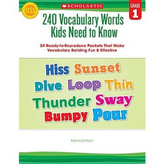 Scholastic 240 Vocabulary Words Kids Need to Know Grade 1  Make More Happen at