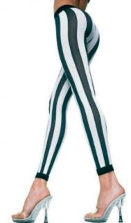 Music Legs Opaque Striped Leggings Black/White One Size Fits Most Lingerie Sets Clothing