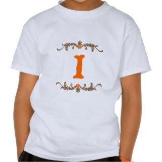 #1 Orange & Brown Scroll Tee Shirt