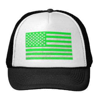 Green grunge American flag Hat