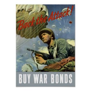 Back The Attack    Buy War Bonds Poster