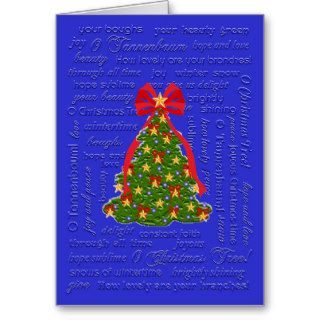 O Christmas Tree card, O Tannenbaum carol, lyrics