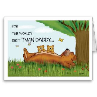 Father's Day card for Twin Dad   Best Twin Daddy