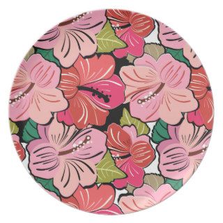 Hibiscus Flower Pattern Plates