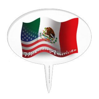 Mexican American Waving Flag Cake Pick