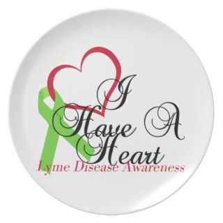 Lime Green Ribbon Lyme Disease Awareness Dinner Plate
