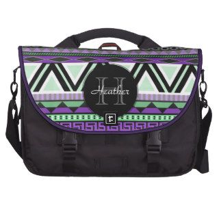 Aztec Inspired Pattern Purple/Mint Computer Bag