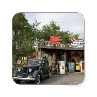 Route 66 General Store & Gas Station Square Stickers