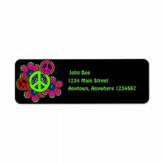 Peace With Flowers Return Address Label