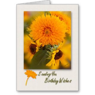 Happy Birthday General Use Yellow Flower Bouquet Cards