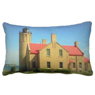 Old Mackinac Point Lighthouse (Mackinac City. MI) Throw Pillows