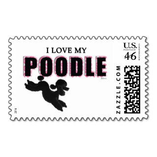 I Love My Black Poodle Stamp