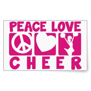 Peace Love Cheer Rectangle Stickers