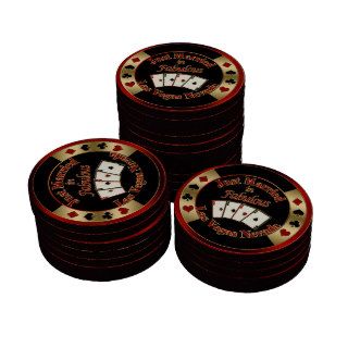 Just Married in Fabulous Las Vegas Poker Chips