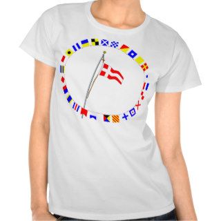 Number 4 Nautical Signal Flag Hoist T shirts