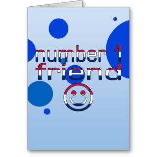 Number 1 Friend in American Flag Colors for Boys Greeting Card
