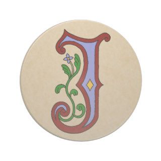 Illuminated "J" Sandstone Coaster