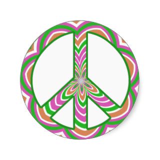 Colorful Peace Sign Stickers