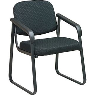 Office Star™ Deluxe Sled Base Guest Chair with Arms, Midnight Black  Make More Happen at