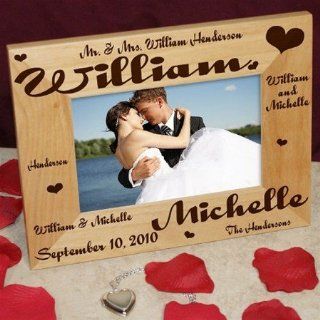 WEDDING PHOTO FRAME GIFT MR AND MRS PERSONALIZED FREE  