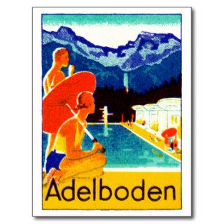 1925 Adelboden Switzerland Poster Post Card