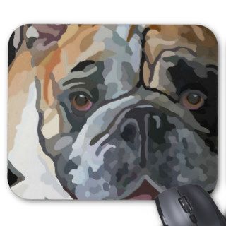 Bulldog Face Painting on Mousepad