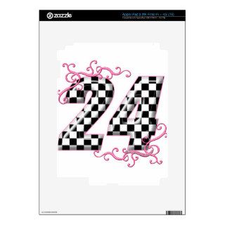 24 checkers flag number iPad 3 decals