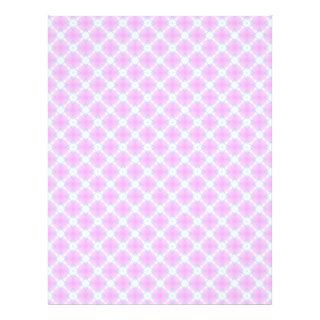 Pink Circles Plaid Scrapbook Letterhead Paper