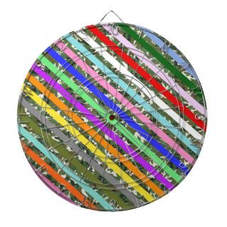 Elegant Colorful Stripe Camouflage Pattern Dart Boards