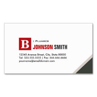 Plumber   Simple Chic Red Business Cards