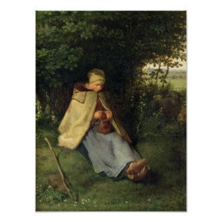 The Knitter or, The Seated Shepherdess, 1858 60 Posters