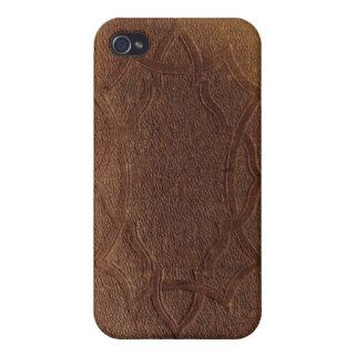 Embossed Leather book cover iPhone 4/4S Case