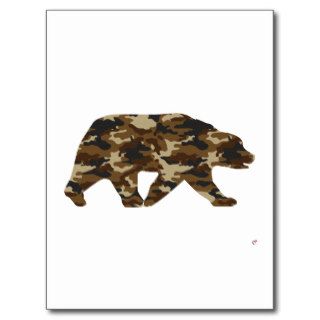 Camouflage Grizzly Bear Silhouette Postcard
