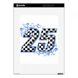 25 blue racing number decal for iPad