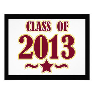 Class of 2013   Star   Gold & Red Invites