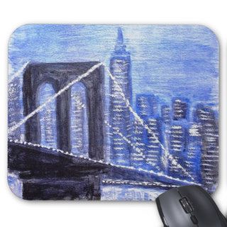 Brooklyn Bridge Winter Night Mouse Pad