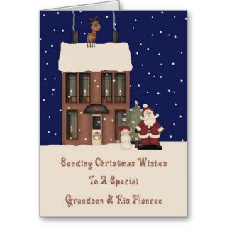North Pole Christmas Wishes Grandson Fiancee Card