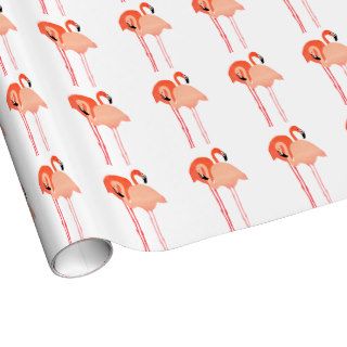 Pink Flamingos Beach Wedding Gift Wrap Paper