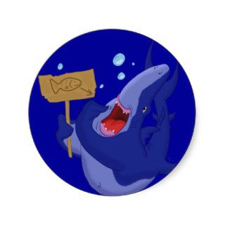 Hungry Blue Shark Sticker