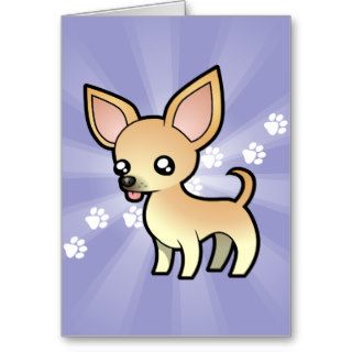 Cartoon Chihuahua (smooth coat) Cards